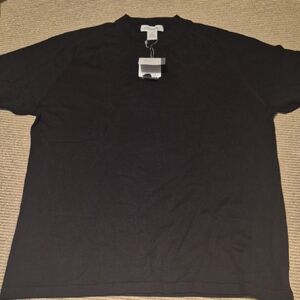 Anthology 100% Silk Black Short-Sleeve Crewneck Tee